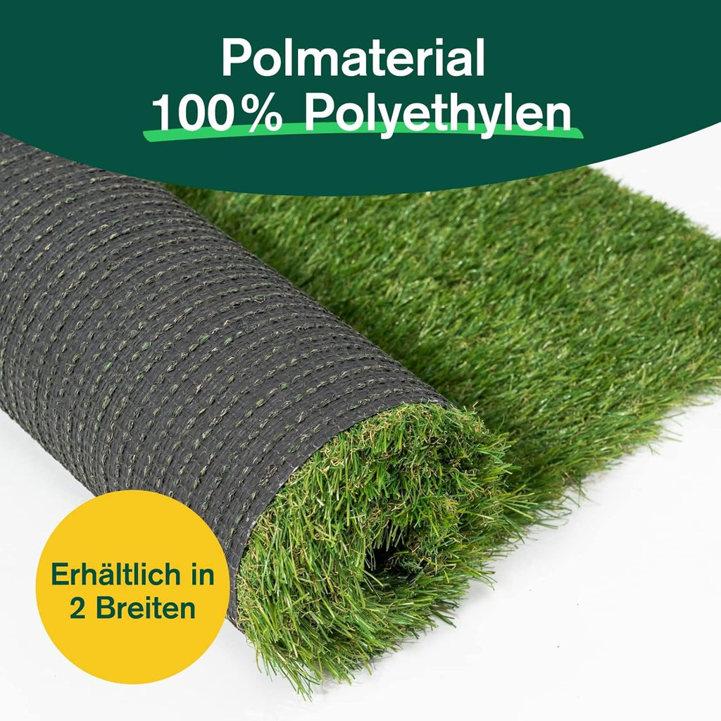 Kunststoffrasen Rolle, 40 mm Weiß für Garten und Terrasse – Detailansicht 74