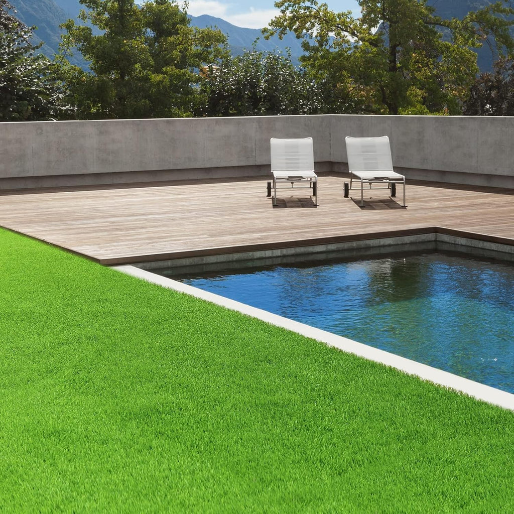 Kunststoffrasen Rolle, 40 mm Weiß für Garten und Terrasse – Detailansicht 76