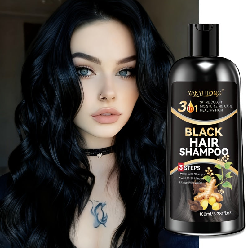 l Schwarzes Haarfärbendes Shampoo, 100ml für tiefe Feuchtigkeitsversorgung und farbverstärkendes Shampoo – Hauptansicht