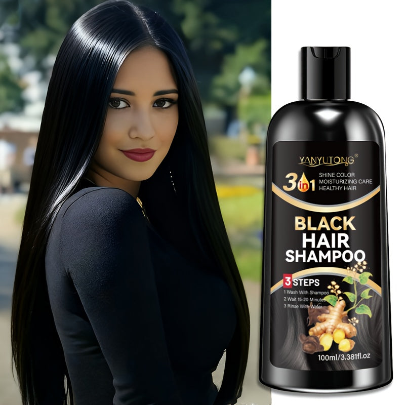 l Schwarzes Haarfärbendes Shampoo, 100ml für tiefe Feuchtigkeitsversorgung und farbverstärkendes Shampoo – Detailansicht 2