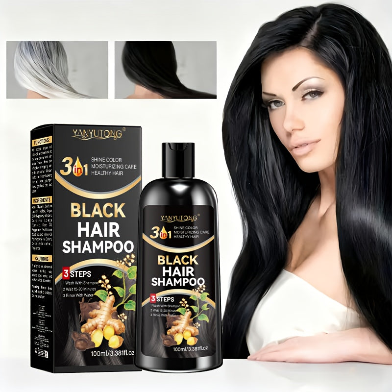 l Schwarzes Haarfärbendes Shampoo, 100ml für tiefe Feuchtigkeitsversorgung und farbverstärkendes Shampoo – Detailansicht 5