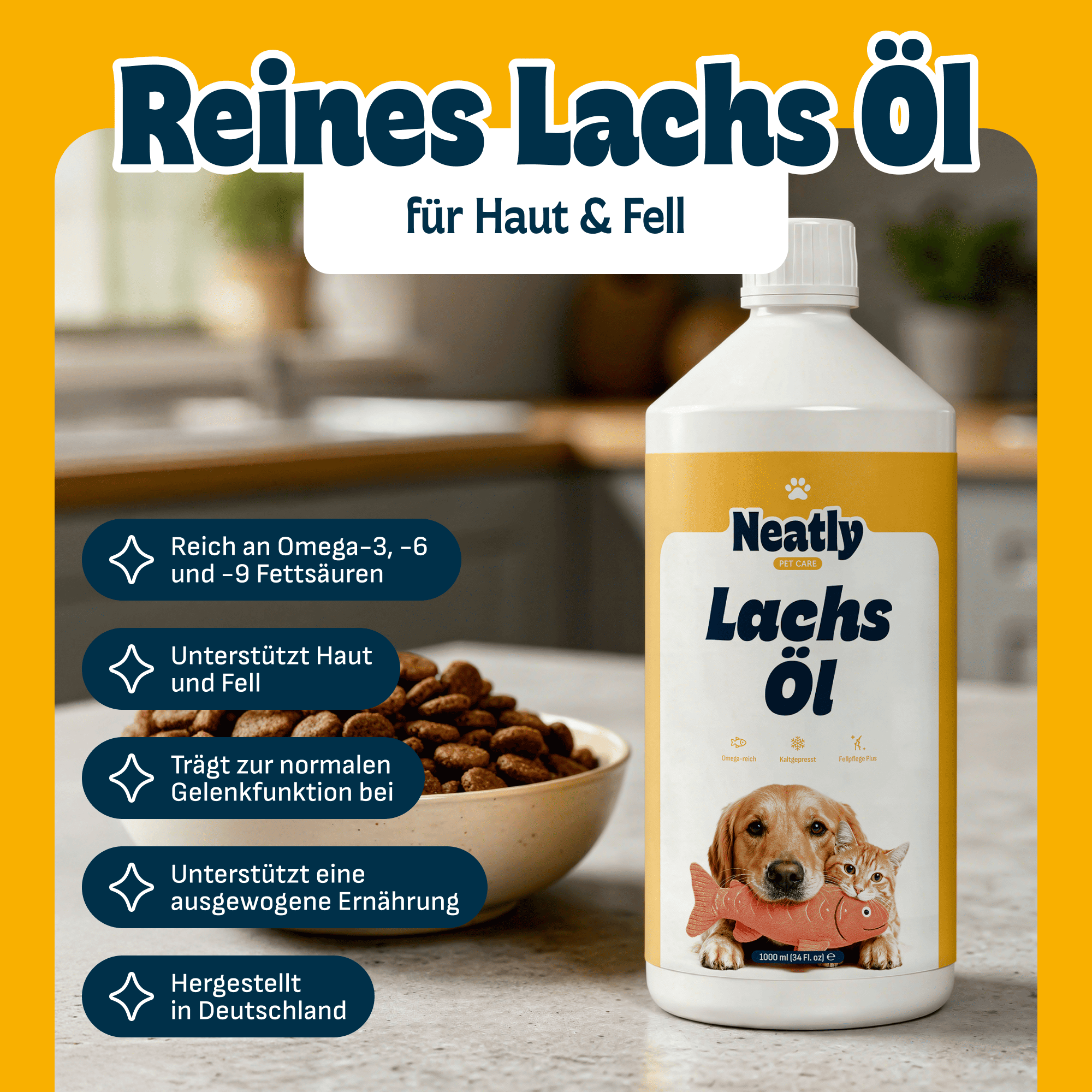 Lachsöl für Haustiere, 1L für Haustiere und Tierbedarf – Detailansicht 2