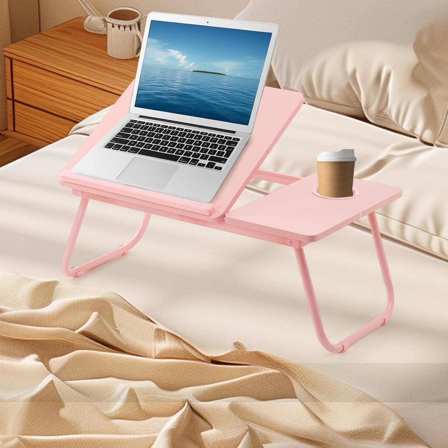 Laptoptisch fürs Bett, Holzmaserung für Sofa und Bett – Detailansicht 10