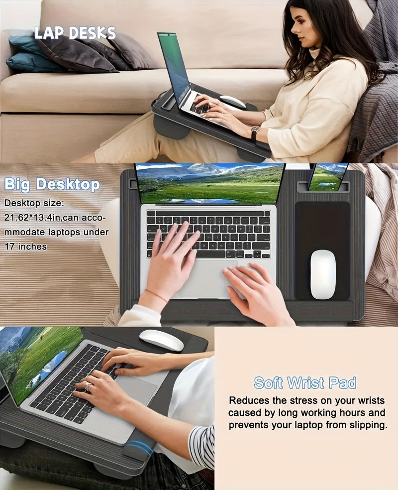 Laptoptisch fürs Bett, robuste Holzstruktur für Sofa und Bett – Detailansicht 4