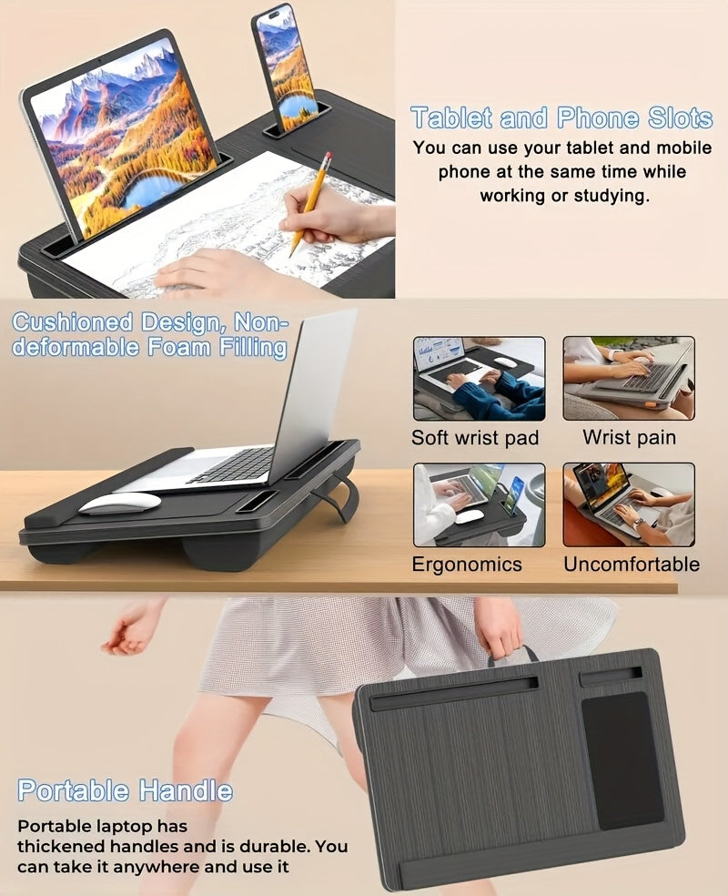 Laptoptisch fürs Bett, robuste Holzstruktur für Sofa und Bett – Detailansicht 11