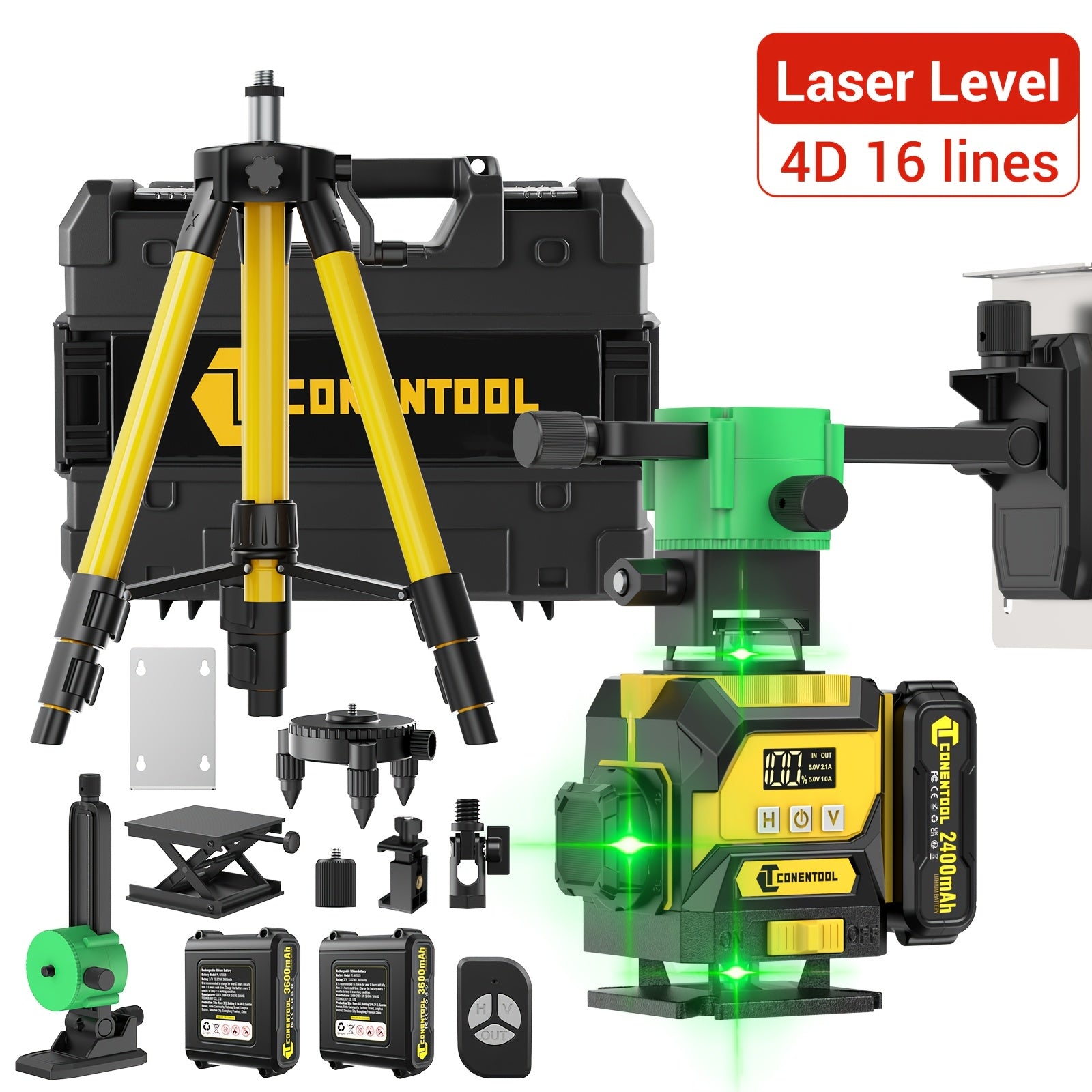Laser-Wasserwaage, 360° Selbstnivellierung für Montagearbeiten und Bau – Detailansicht 7