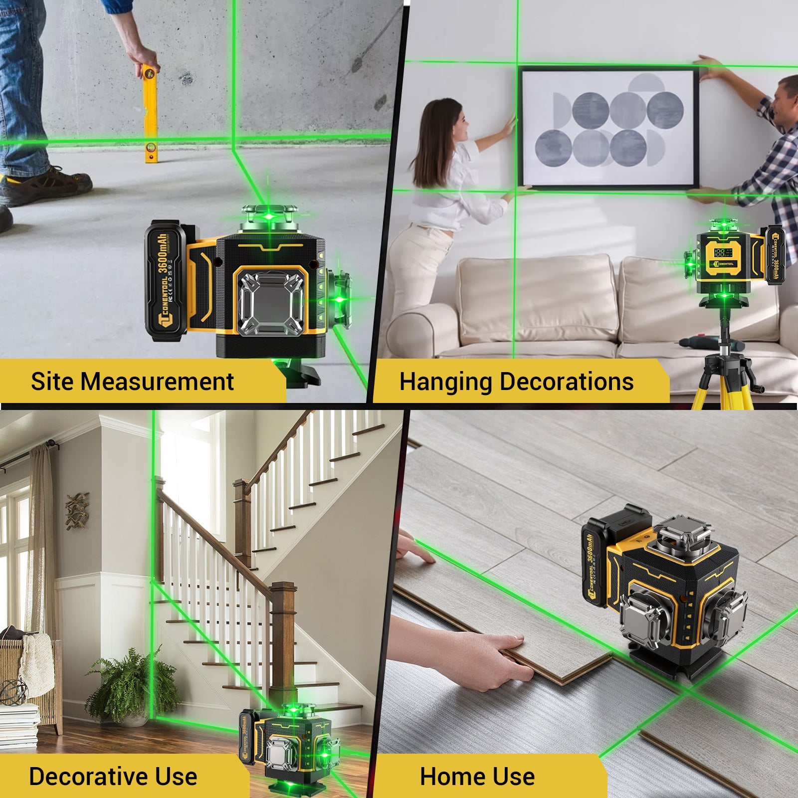 Laser-Wasserwaage, 360° Selbstnivellierung für Montagearbeiten und Bau – Detailansicht 8