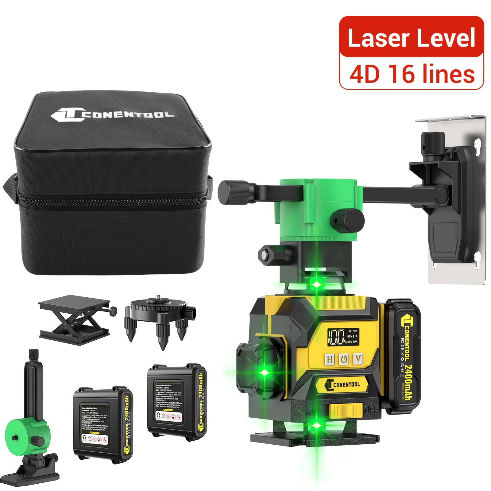 Laser-Wasserwaage, 360° Selbstnivellierung für Montagearbeiten und Bau – Detailansicht 9