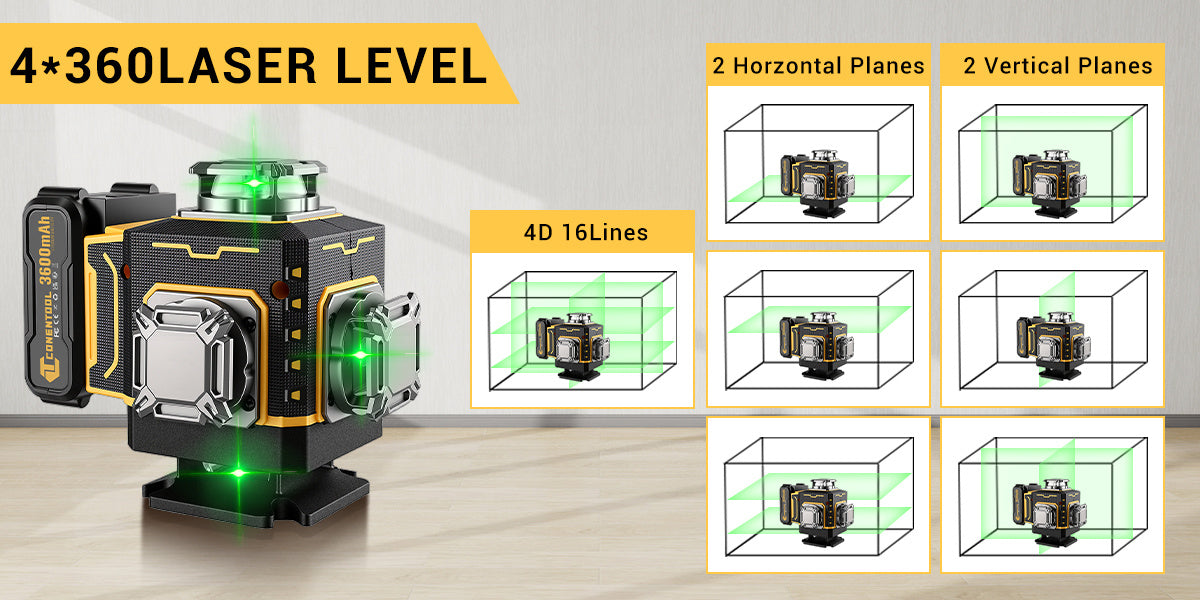 Laser-Wasserwaage, 360° Selbstnivellierung für Montagearbeiten und Bau – Detailansicht 14