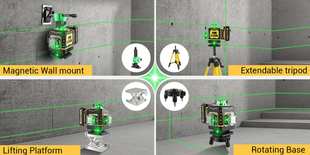 Laser-Wasserwaage, 360° Selbstnivellierung für Montagearbeiten und Bau – Detailansicht 15