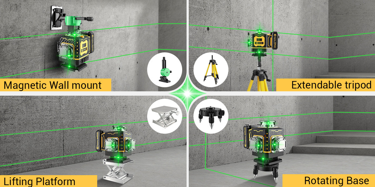 Laser-Wasserwaage, 360° Selbstnivellierung für Montagearbeiten und Bau – Detailansicht 15