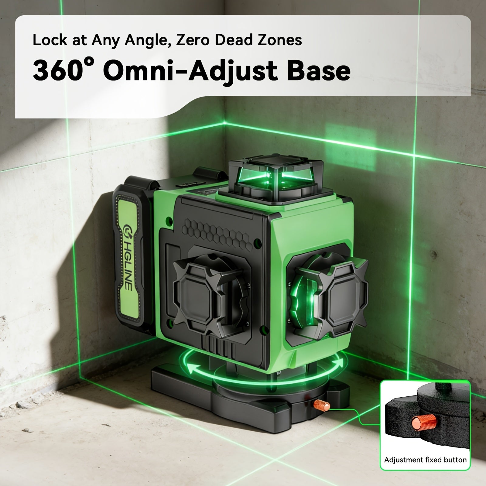 Laser-Wasserwaage, ohne Stativ für Montagearbeiten und Ausrichten – Detailansicht 3