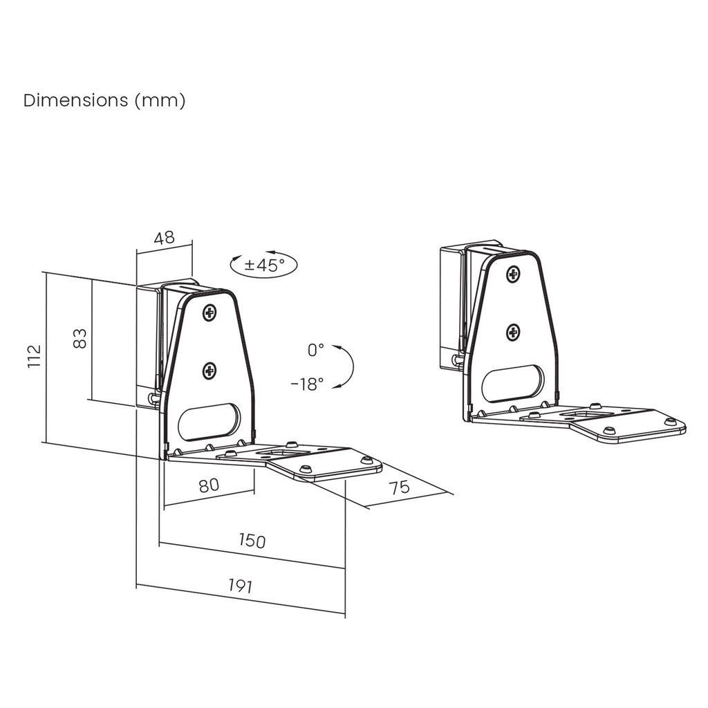 Lautsprecher-Wandhalterung, Sonos ERA 300 Wandhalterung mit Maclean-Verstellungsm für Alltag und Zuhause – Detailansicht 7