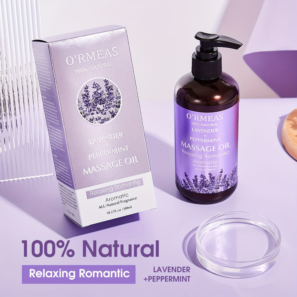 Lavendel-Massageöl zur Muskelentspannung, 300ml für Männer und Frauen – Detailansicht 3