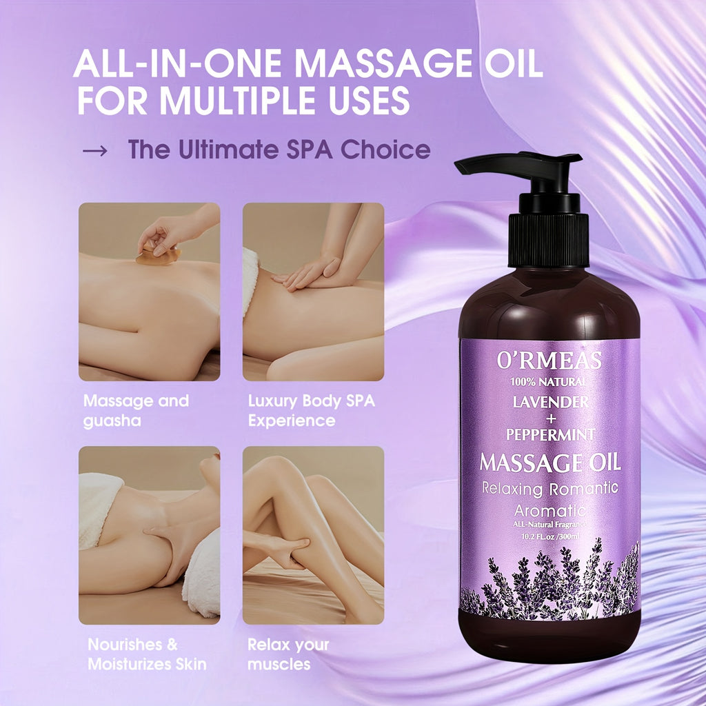 Lavendel-Massageöl zur Muskelentspannung, 300ml für Männer und Frauen – Detailansicht 7