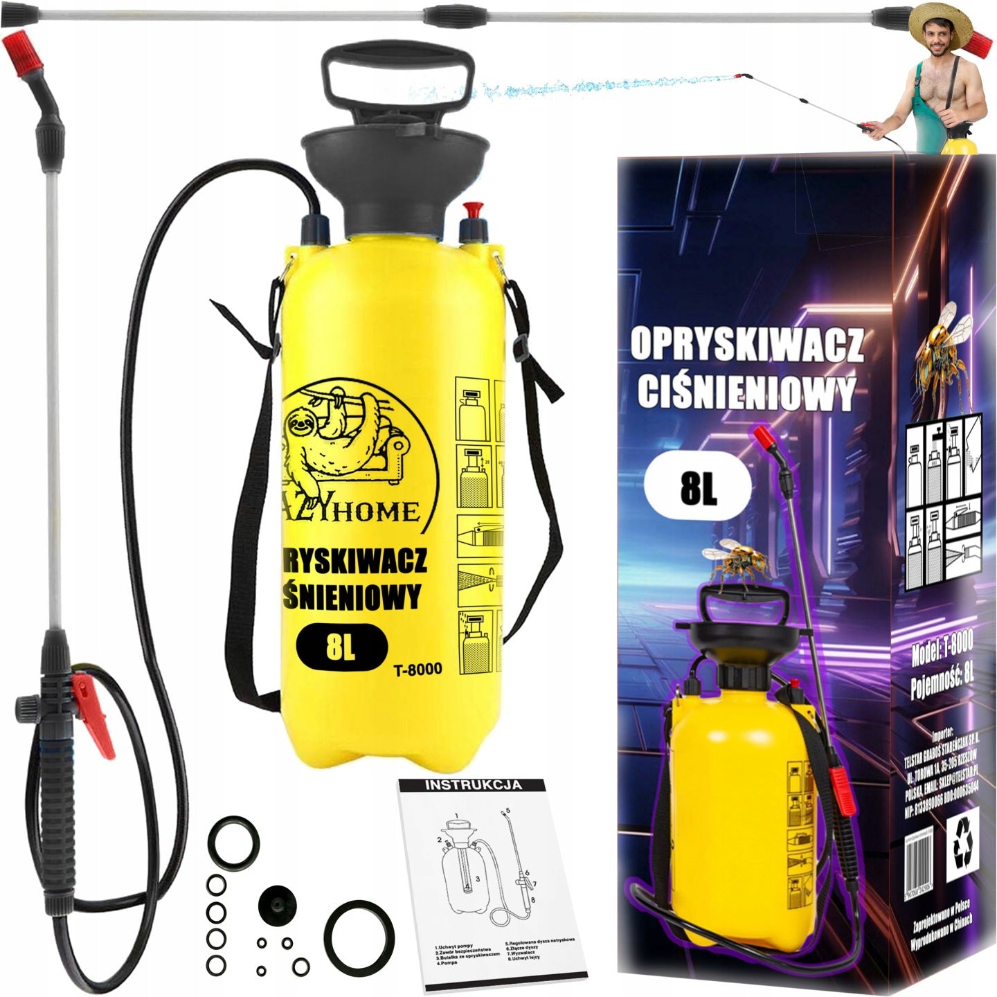 LAZYhome Druck-Gartenspritze, 5L für Garten und Terrasse – Hauptansicht