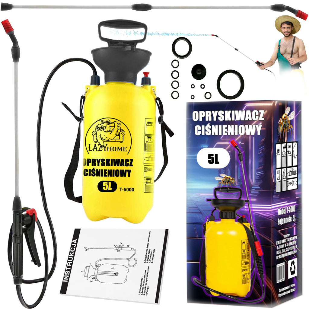 LAZYhome Druck-Gartenspritze, 5L für Garten und Terrasse – Detailansicht 7