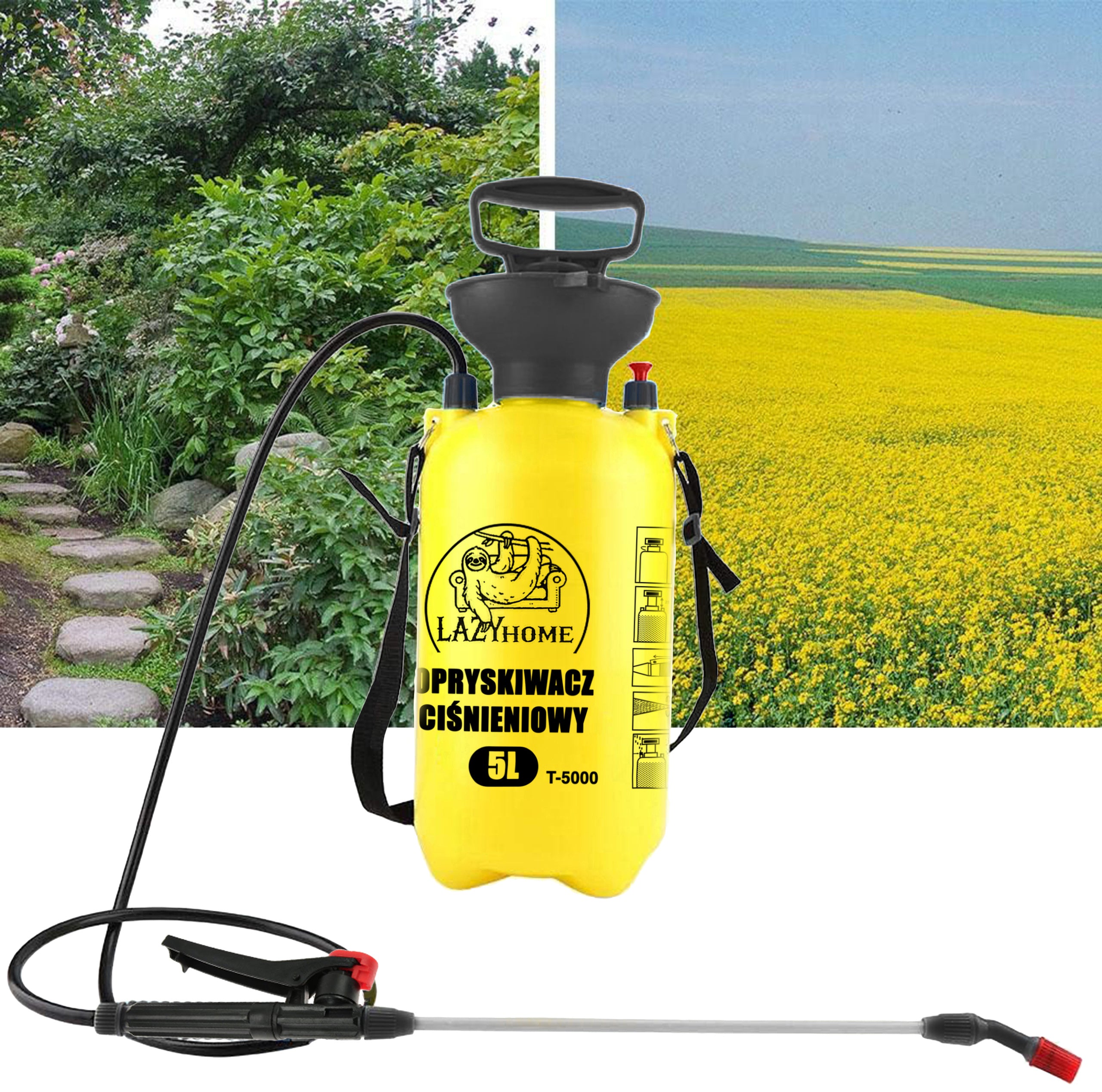 LAZYhome Druck-Gartenspritze, 5L für Garten und Terrasse – Detailansicht 28