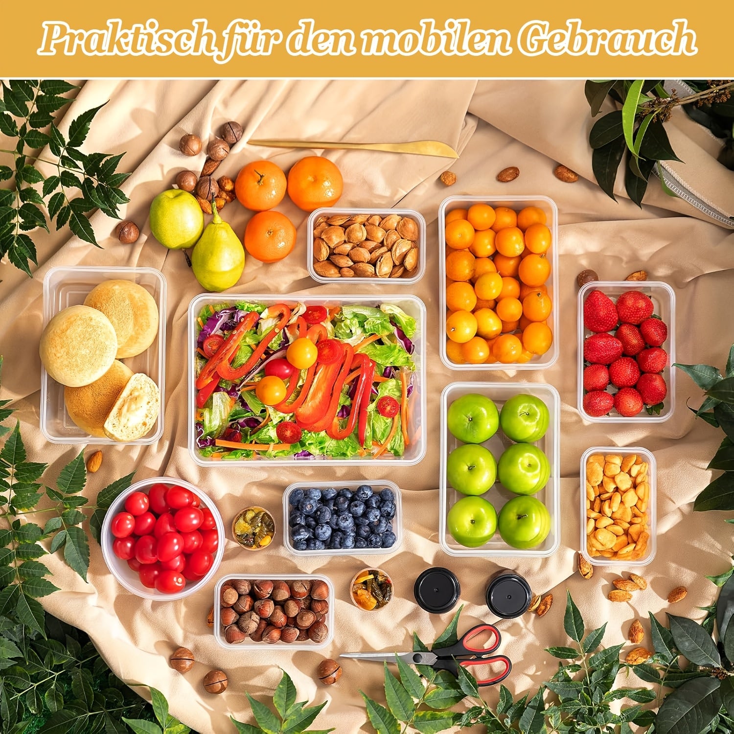 Lebensmittelbehälter-Set, 14 Deckel + 14 Schüsseln für Küche – Hauptansicht