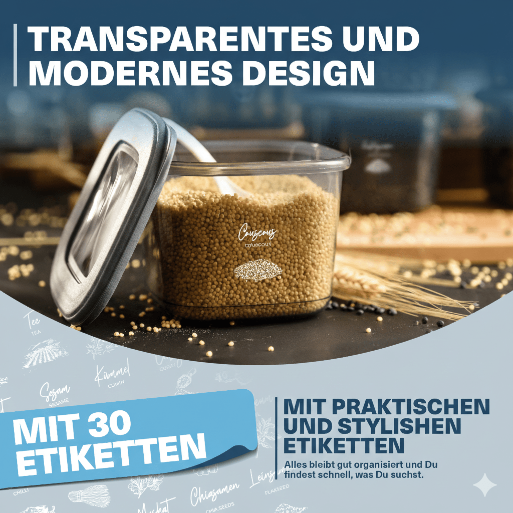 Lebensmittelbehälter-Set für Küche und Essbereich – Detailansicht 3
