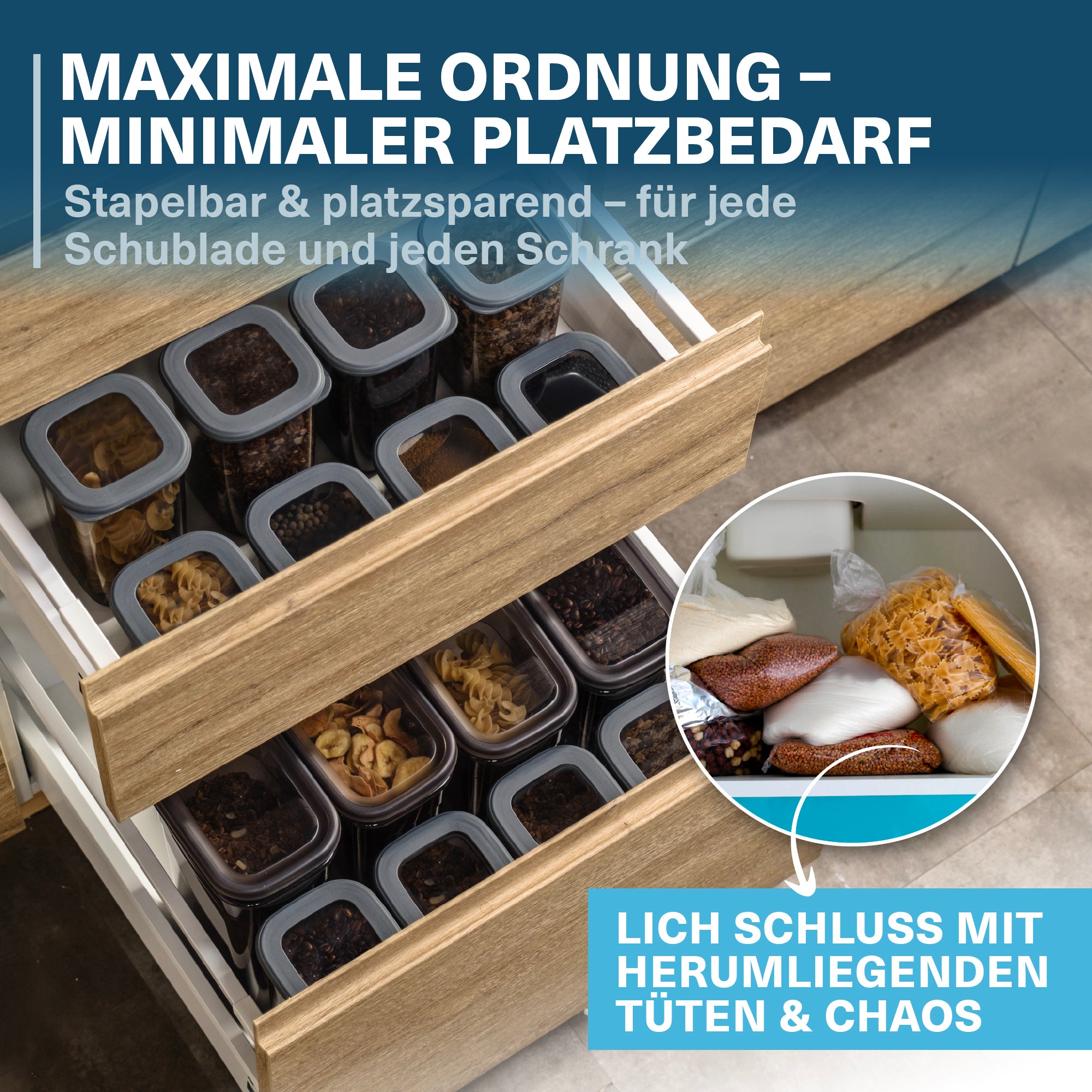 Lebensmittelbehälter-Set für Küche und Essbereich – Detailansicht 8