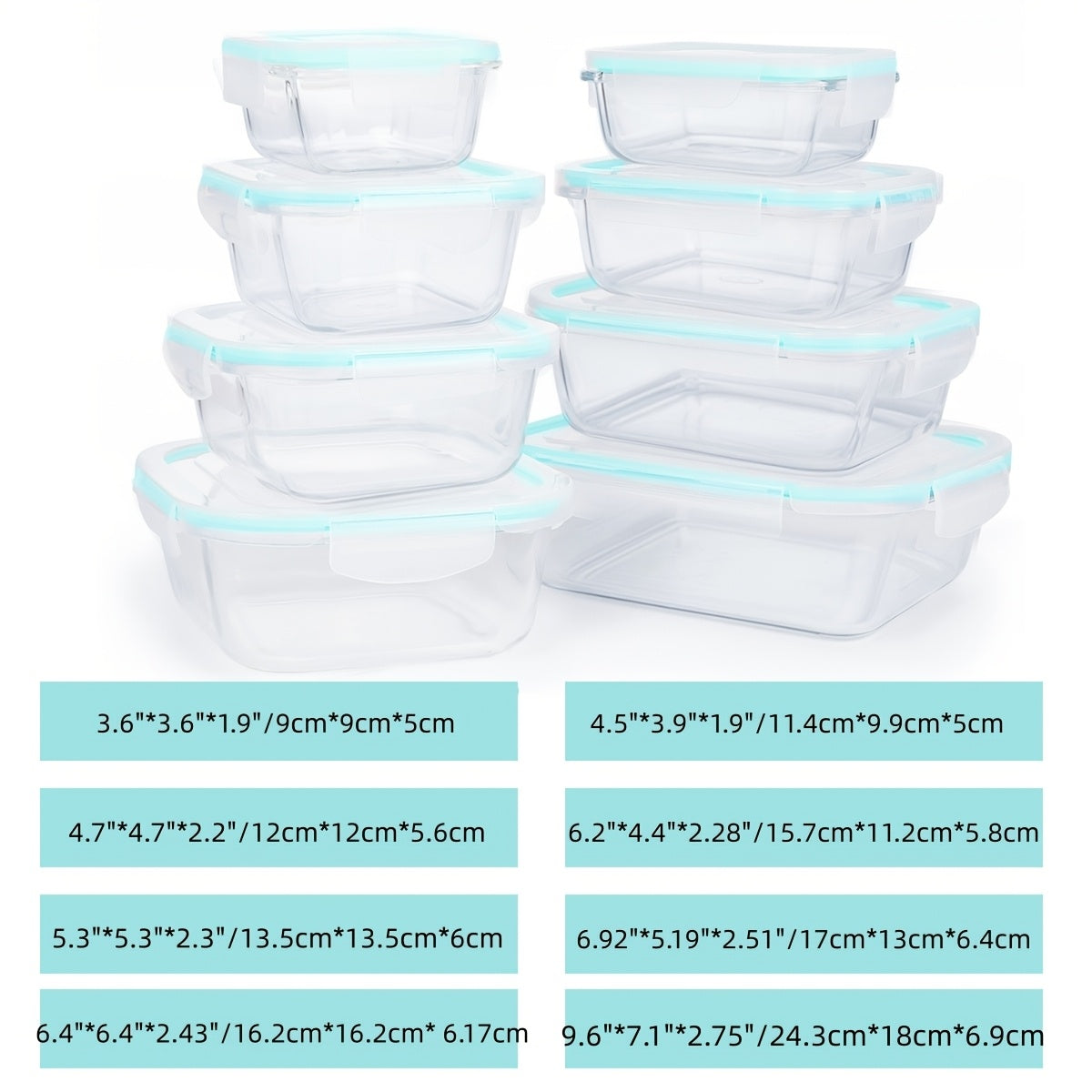 Lebensmittelbehälter-Set, Glas für Küche und Essbereich – Hauptansicht