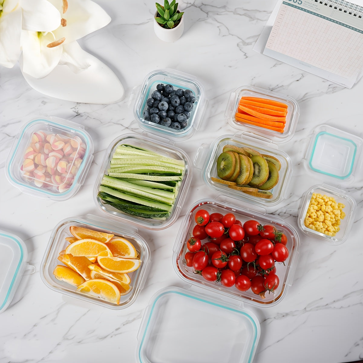Lebensmittelbehälter-Set, Glas für Küche und Essbereich – Detailansicht 11