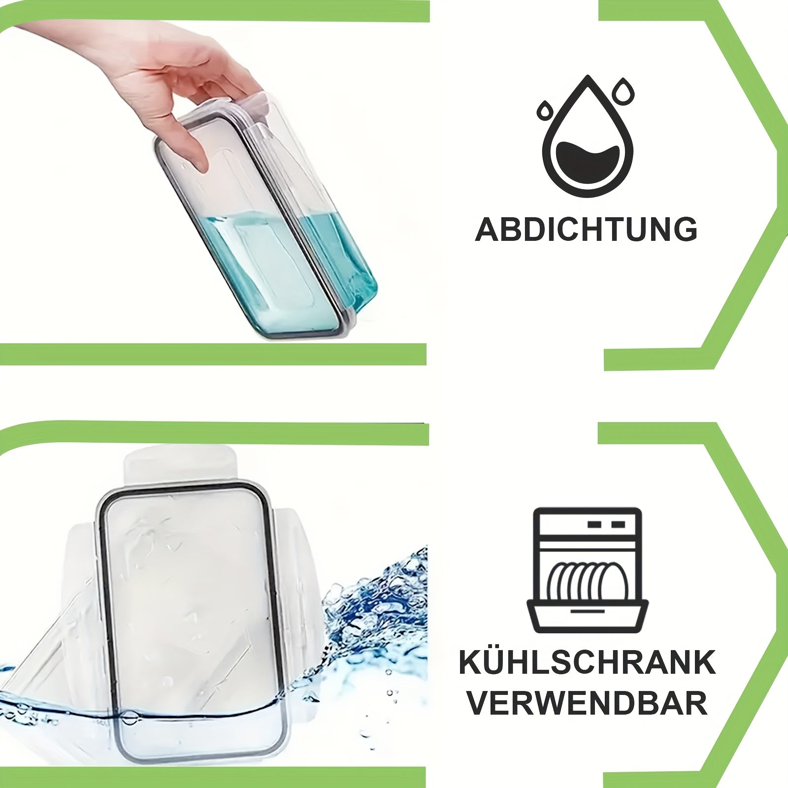 Lebensmittelbehälter-Set, Set mit 28 Lebensmittelbehältern mit Deckeln (14 für Essbereich und Küche – Detailansicht 3