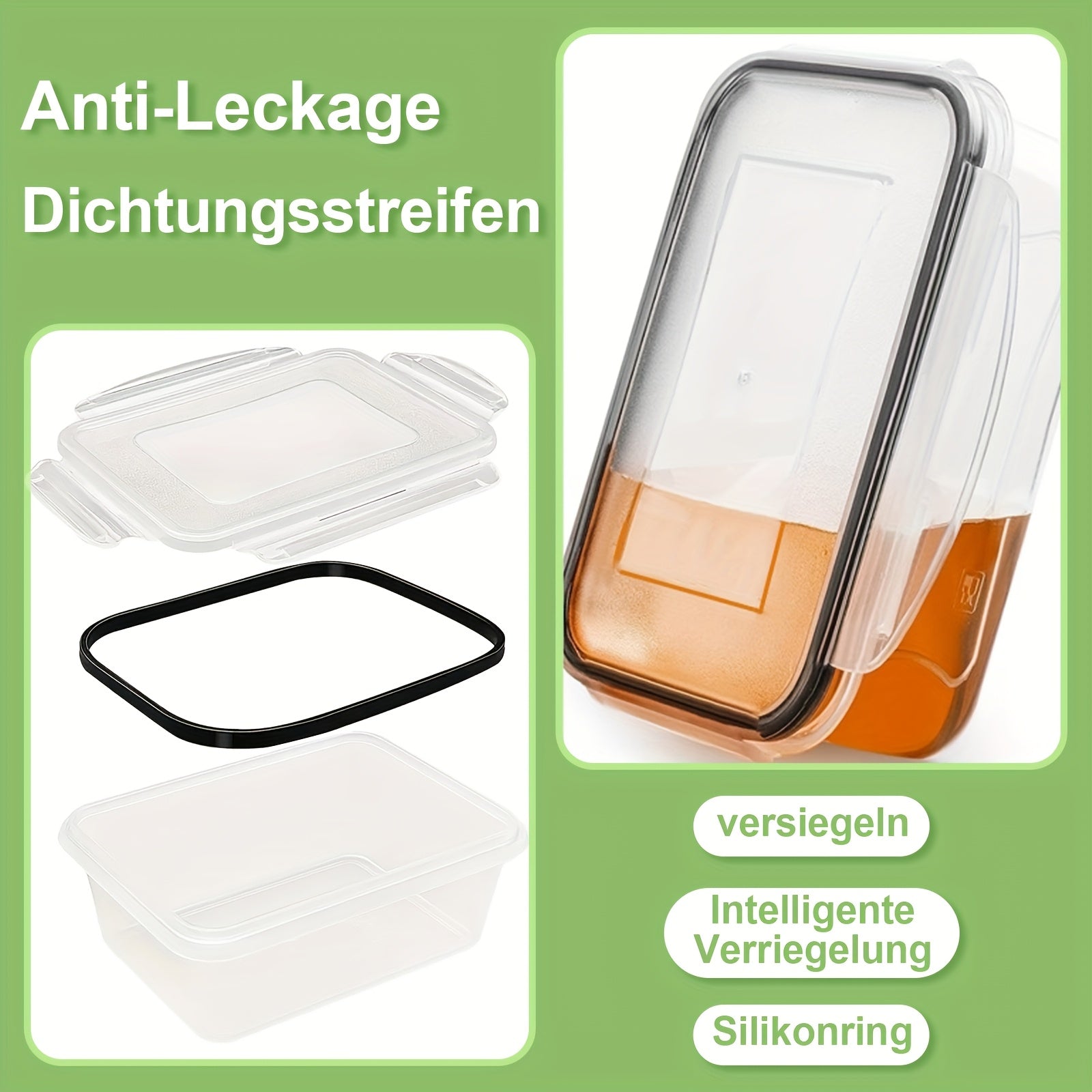 Lebensmittelbehälter-Set, Set mit 28 Lebensmittelbehältern mit Deckeln (14 für Essbereich und Küche – Detailansicht 5