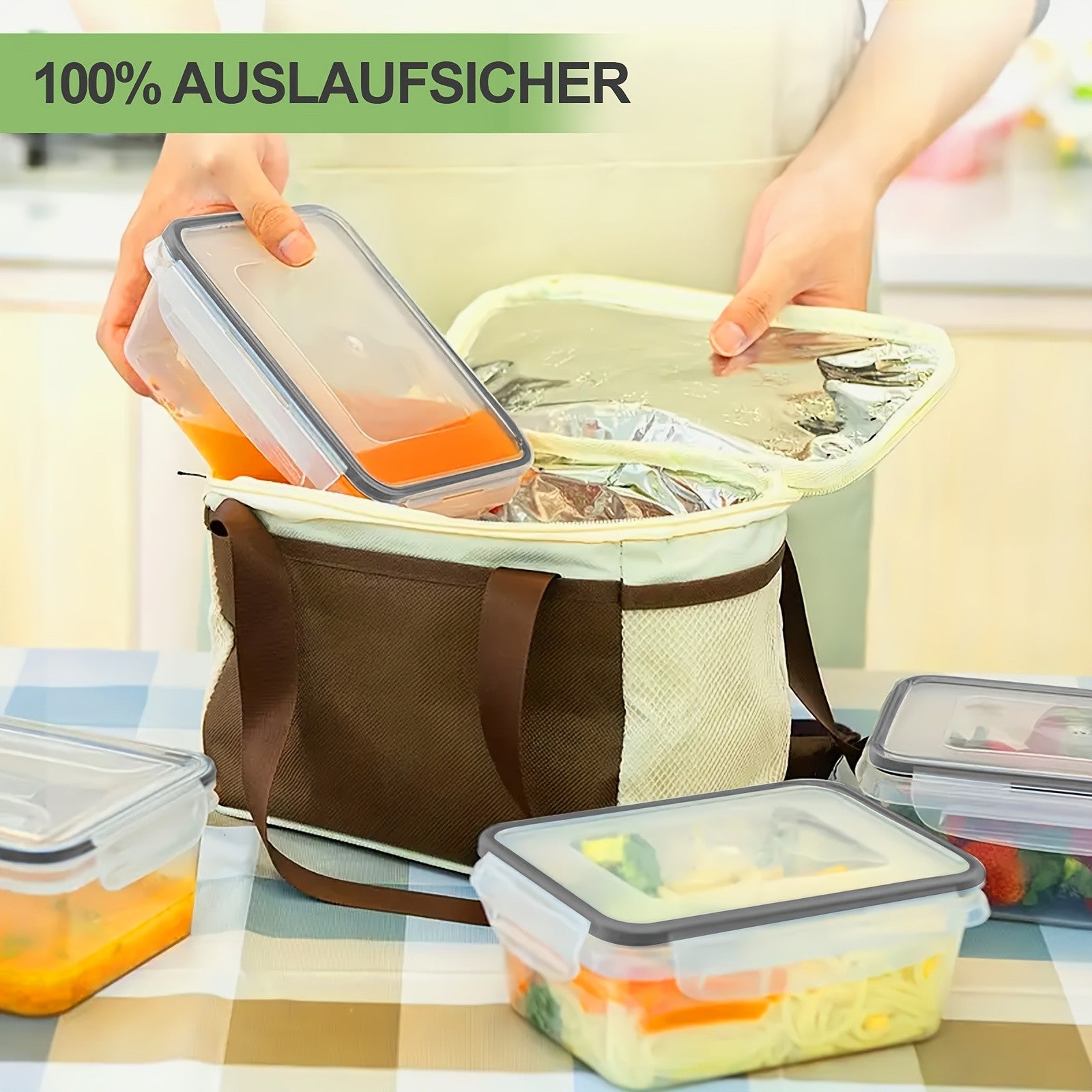 Lebensmittelbehälter-Set, Set mit 28 Lebensmittelbehältern mit Deckeln (14 für Essbereich und Küche – Detailansicht 6