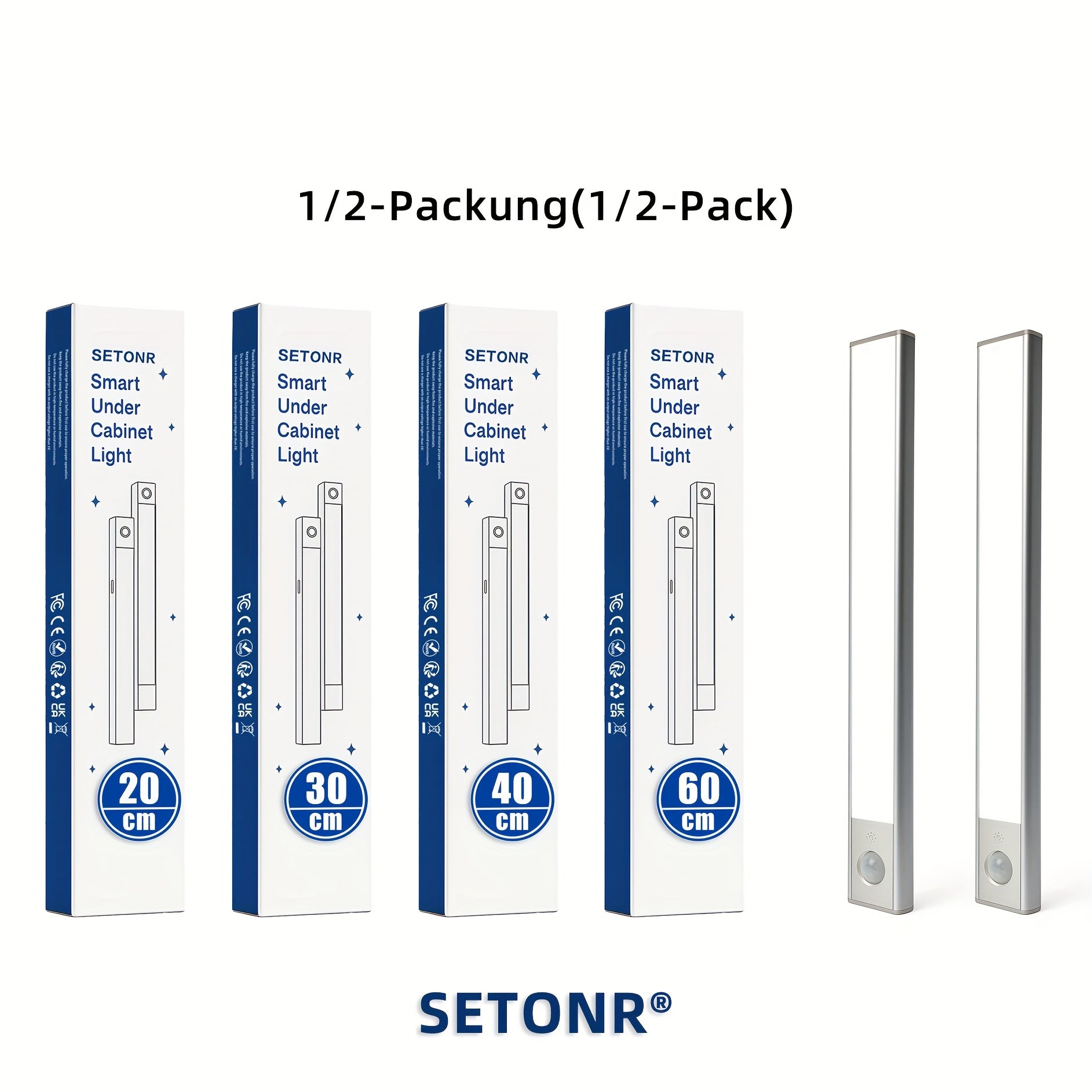 LED-Bewegungsmelderleuchte, 2 Packungen (30 cm / 11,81 Zoll) für Essbereich und Küche – Hauptansicht