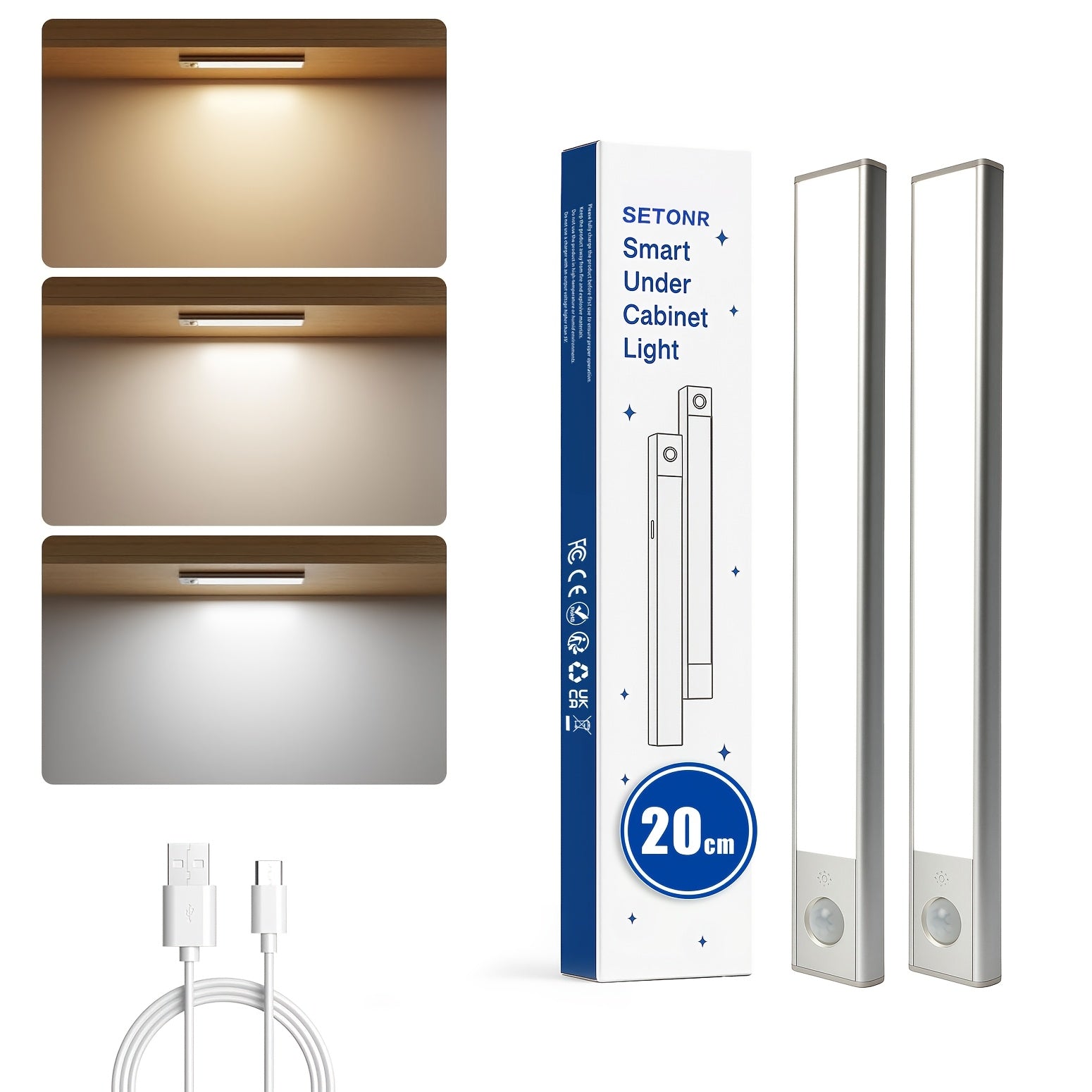 LED-Bewegungsmelderleuchte, 2er-Pack für Küche und Essbereich – Detailansicht 10