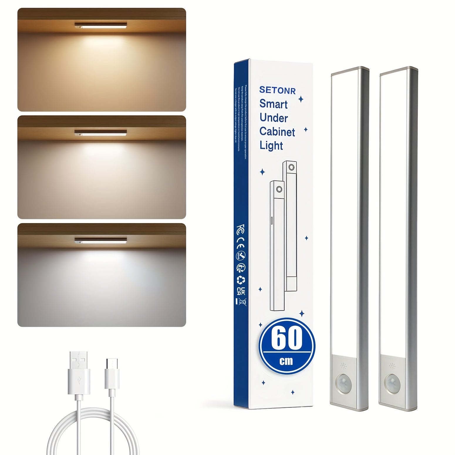 LED-Bewegungsmelderleuchte, 2er-Pack für Küche und Essbereich – Detailansicht 14