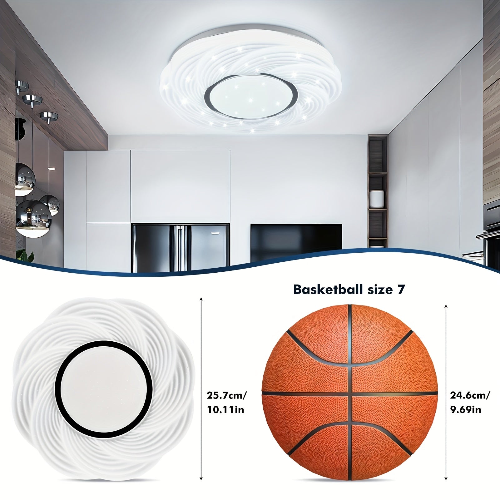 LED-Deckenleuchte, 24W Kaltweiß für unterwegs und Zuhause – Detailansicht 2