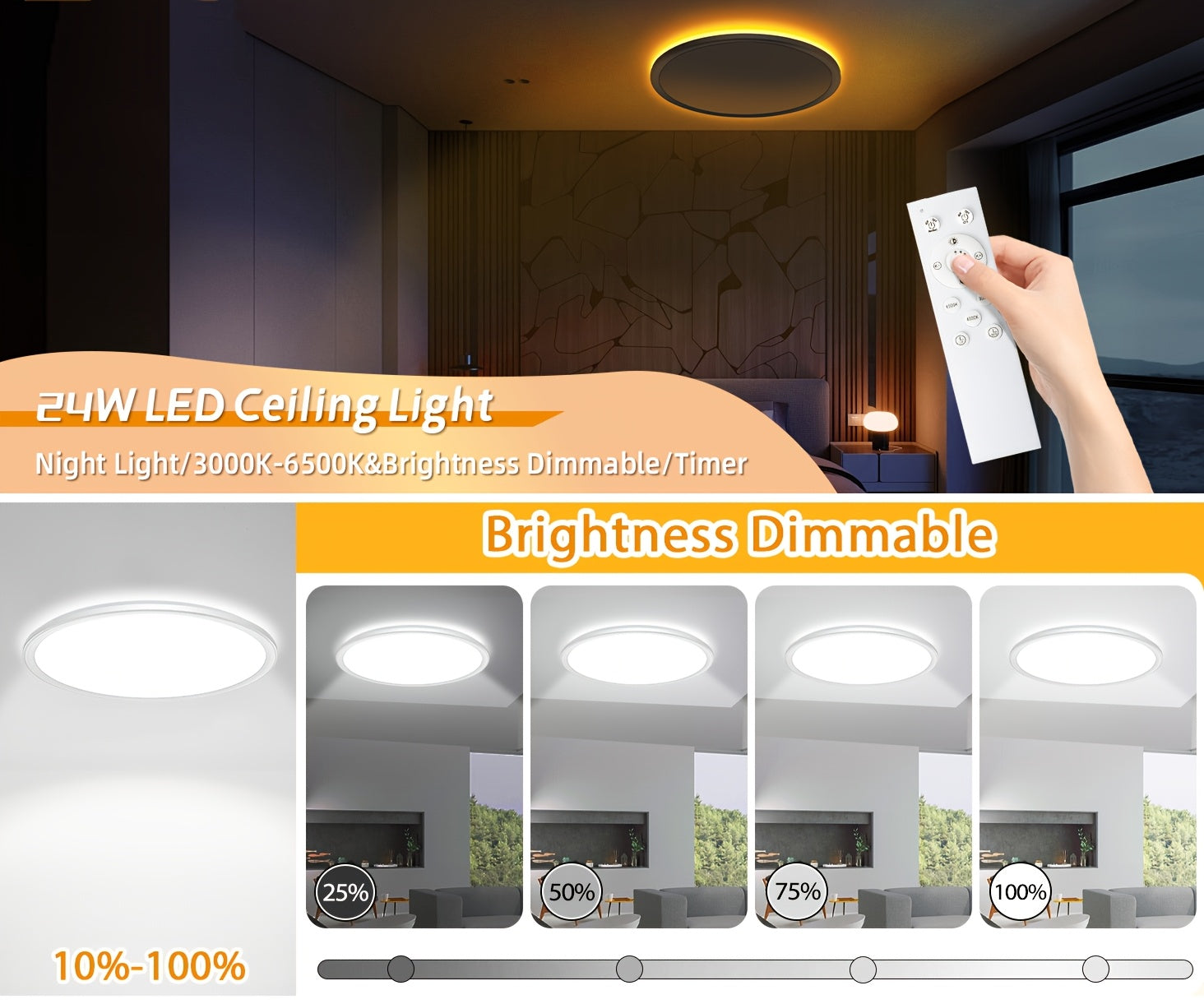 LED-Deckenleuchte, 2St für Zuhause – Detailansicht 6