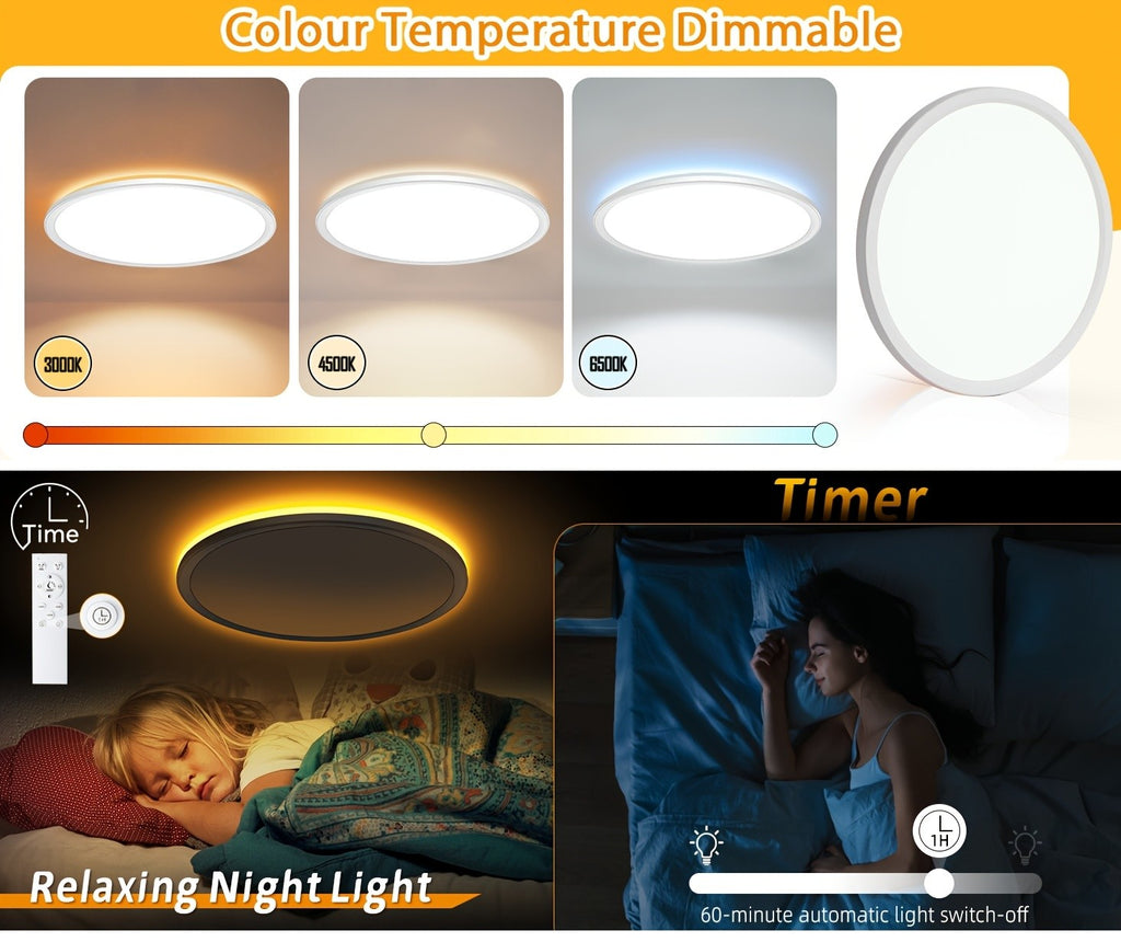 LED-Deckenleuchte, 2St für Zuhause – Detailansicht 11