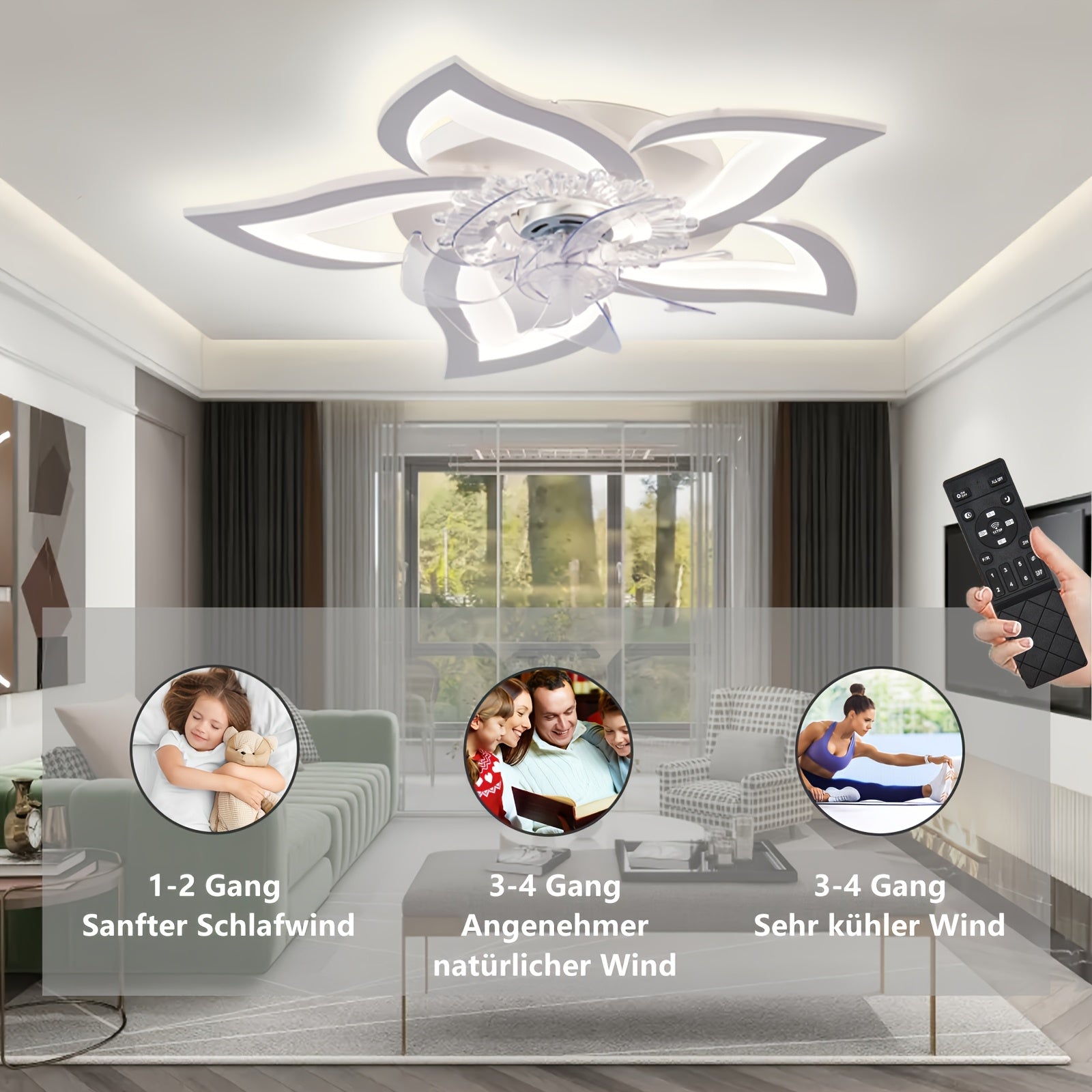 LED-Deckenleuchte, 6 Geschwindigkeiten für Zuhause – Detailansicht 6