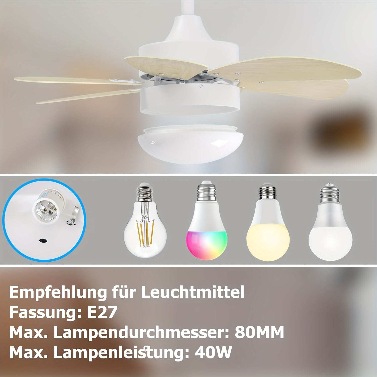 LED-Deckenleuchte, 75 cm für Zuhause und unterwegs – Detailansicht 13