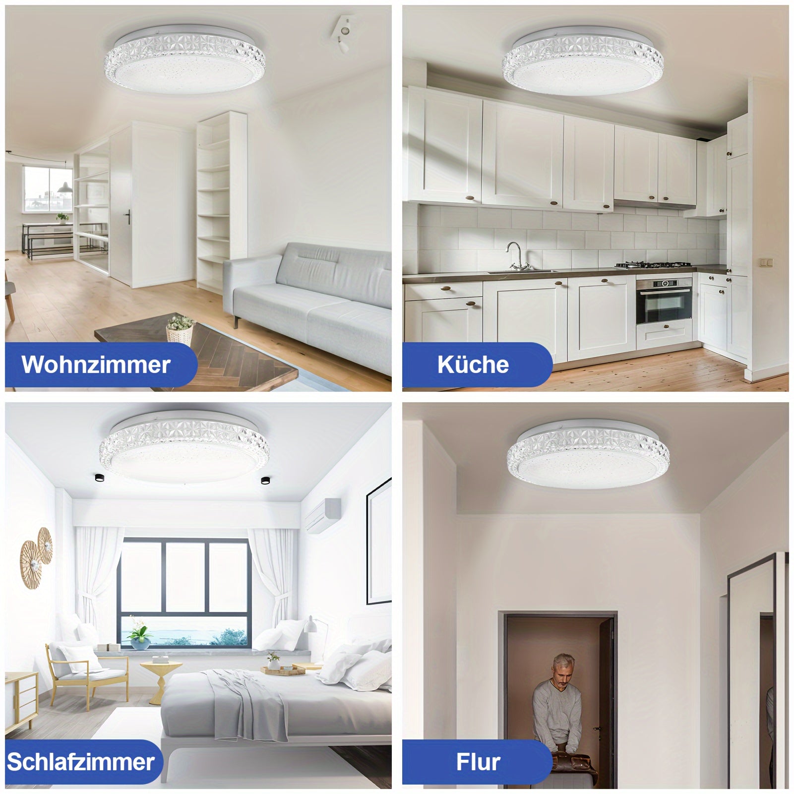 LED-Deckenleuchte, Metall für Zuhause und unterwegs – Detailansicht 11
