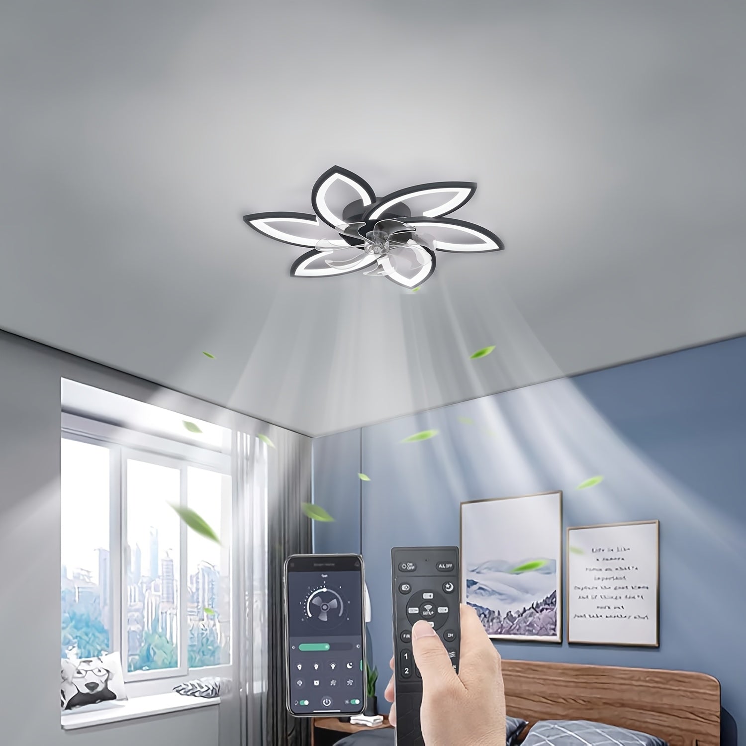 LED-Deckenleuchte, Schwarz 78CM für Zuhause und Schlafzimmer – Hauptansicht