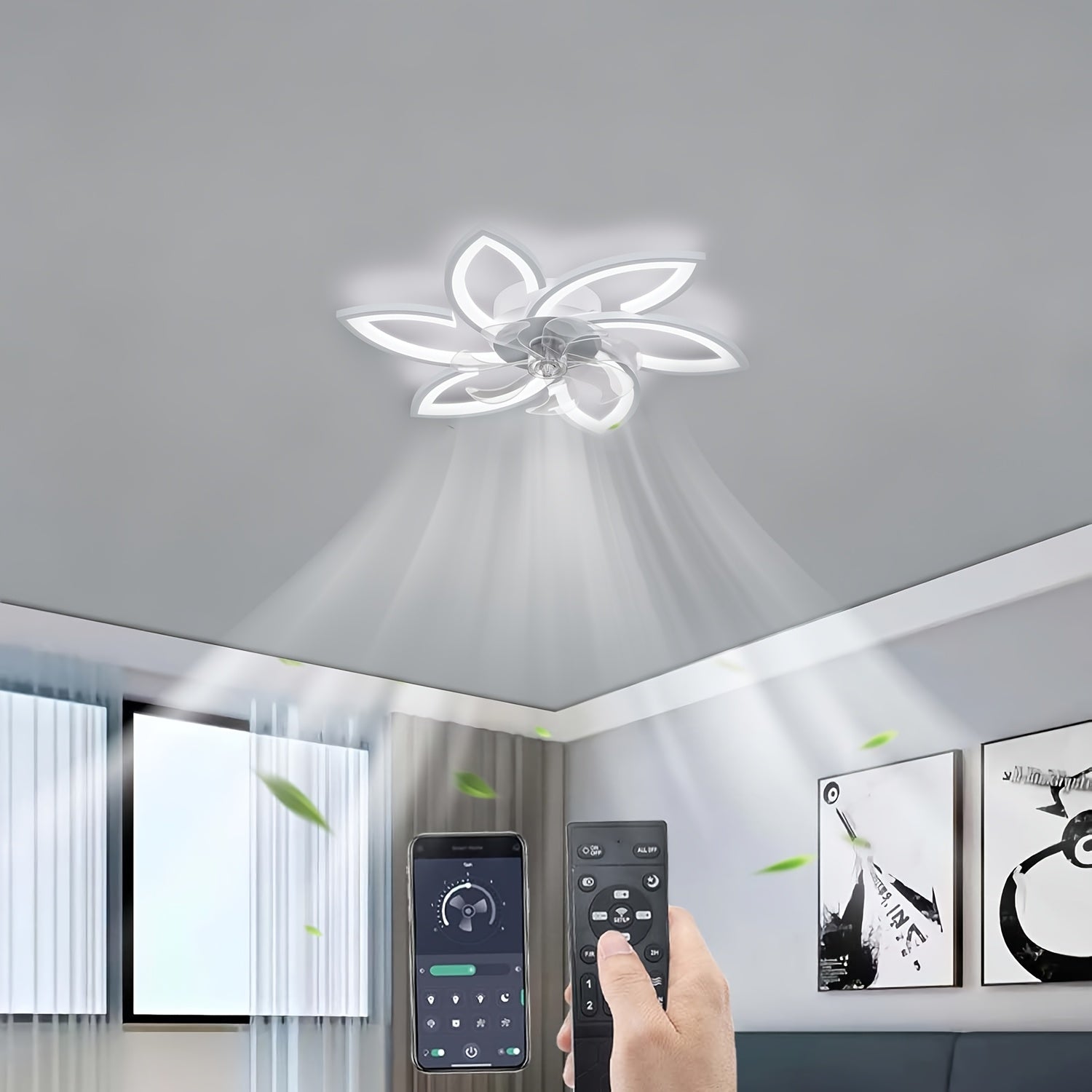 LED-Deckenleuchte, Schwarz 78CM für Zuhause und Schlafzimmer – Detailansicht 8