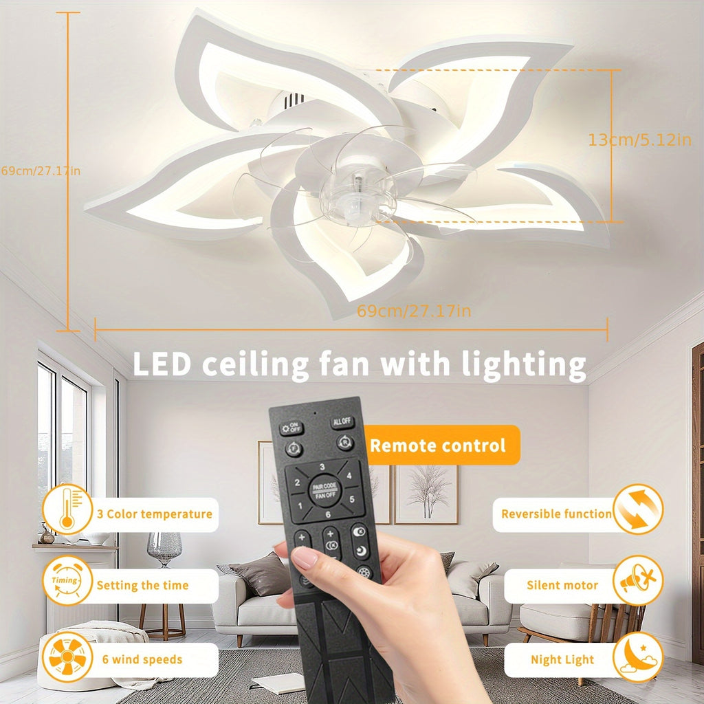 LED-Deckenleuchte, Weiße Blätter für unterwegs und Küche – Detailansicht 3