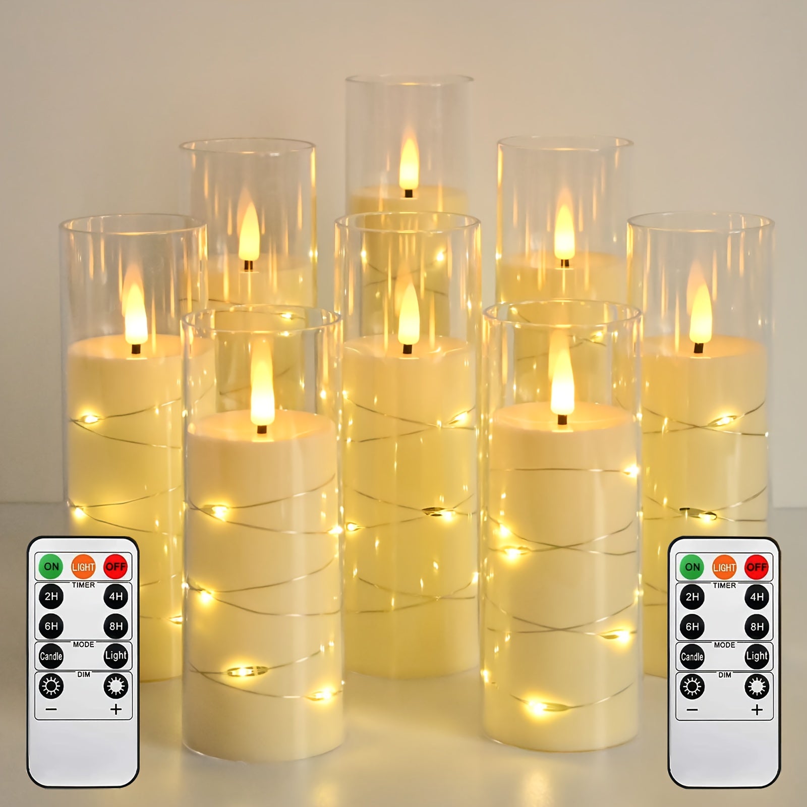 LED-Kerzen, 8 Stück für Bett und Schlafzimmer – Detailansicht 3