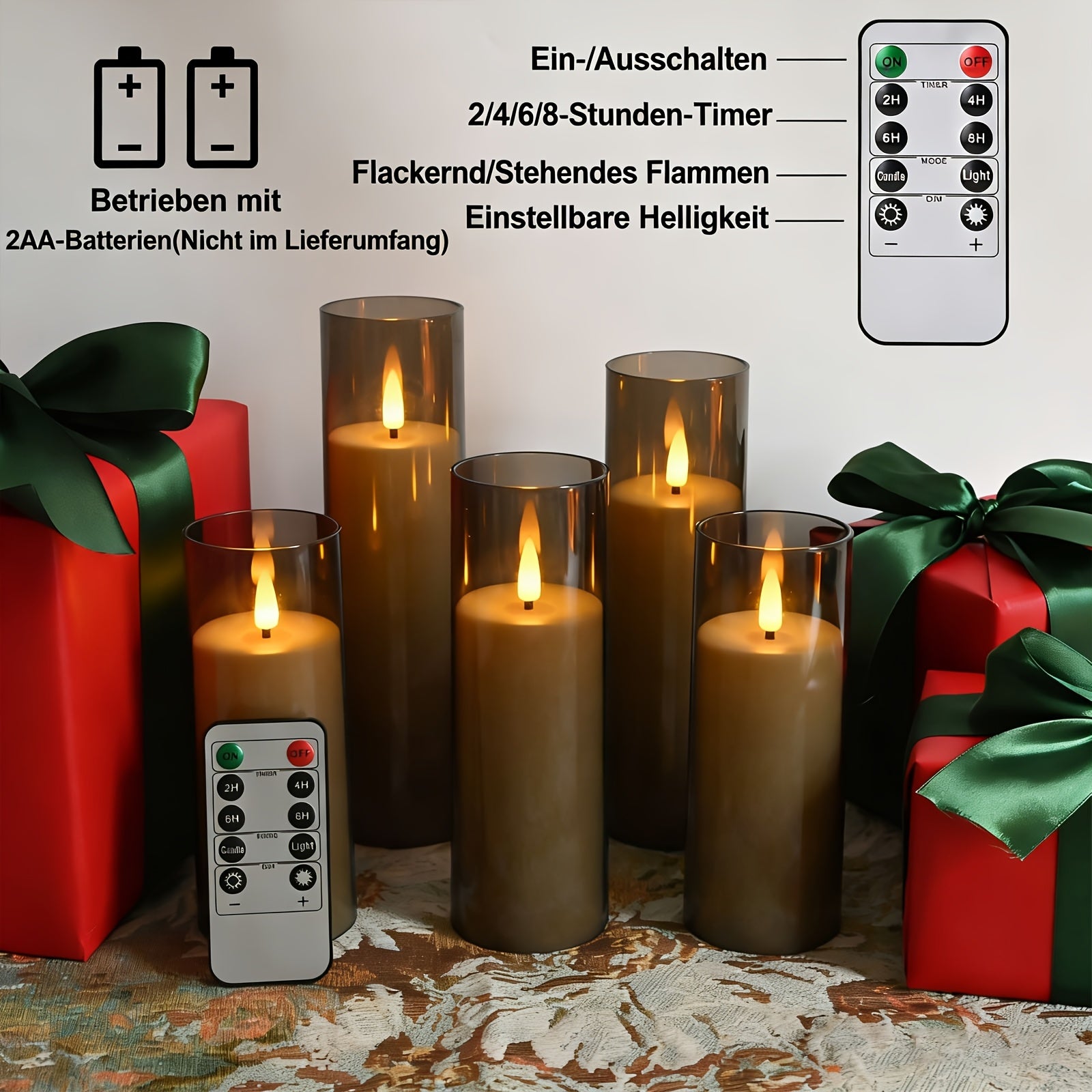 LED-Kerzen für Halloween-Tisch-Mittelstück-Deko, LED-Beleuchtung für Schlafzimmer und Bett – Detailansicht 2