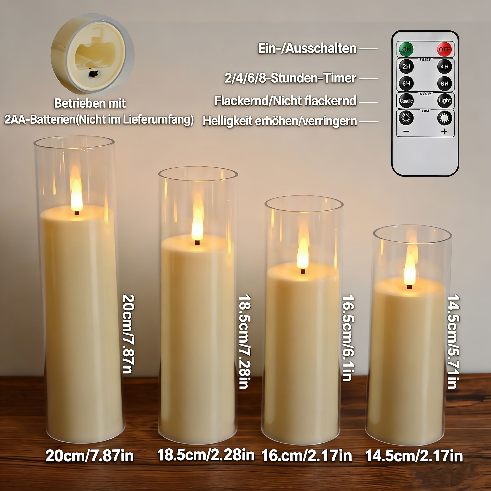 LED-Kerzen für Hochzeitsdeko Tisch-Mittelstück, LED-Beleuchtung für Schlafzimmer und Bett – Detailansicht 4