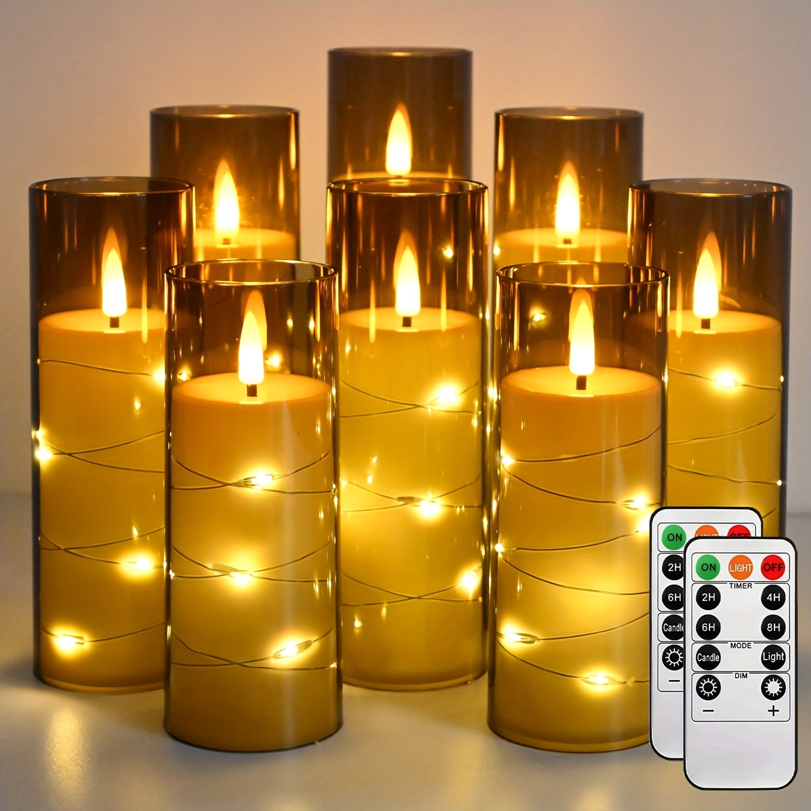 LED-Kerzen, Grau für Schlafzimmer – Hauptansicht