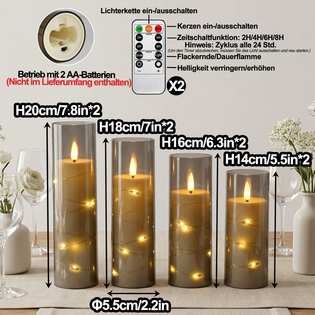 LED-Kerzen, Grau für Schlafzimmer – Detailansicht 3
