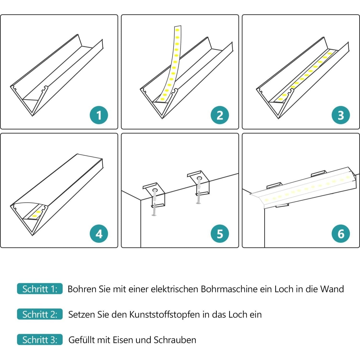 LED-Leuchtmittel, LED-Beleuchtung für Barriereleuchten mit opaler Linsenabdeckung und Lichtleisten – Detailansicht 9