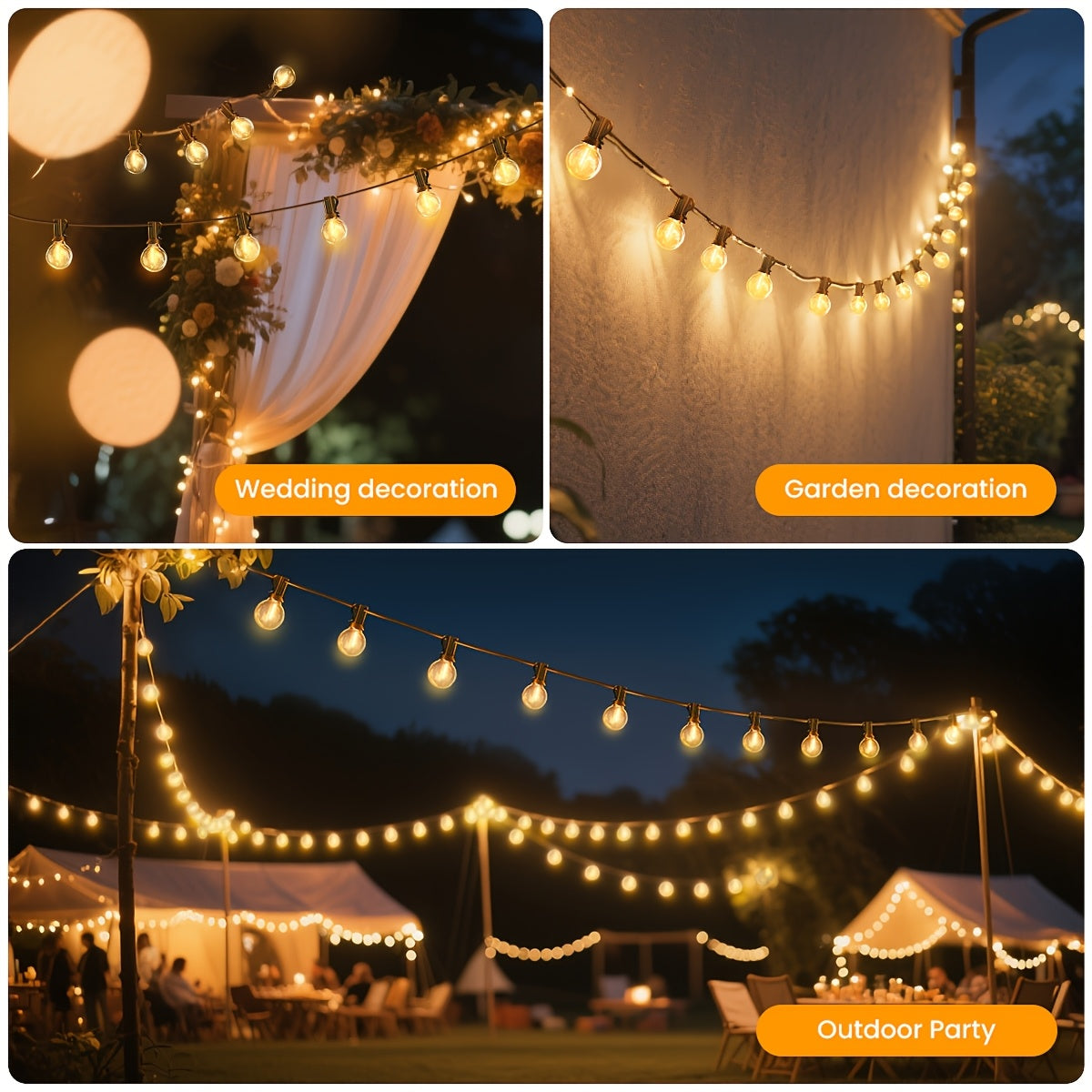 LED-Lichterkette, LED-Beleuchtung für Garten und Terrasse – Detailansicht 6