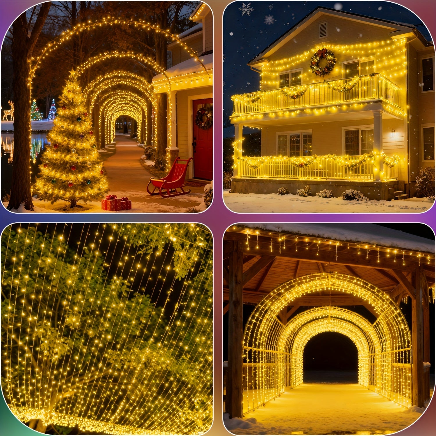 LED-Lichterkette, LED-Beleuchtung für Weihnachtsbaum und Weihnachts – Detailansicht 10